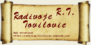 Radivoje Tovilović vizit kartica